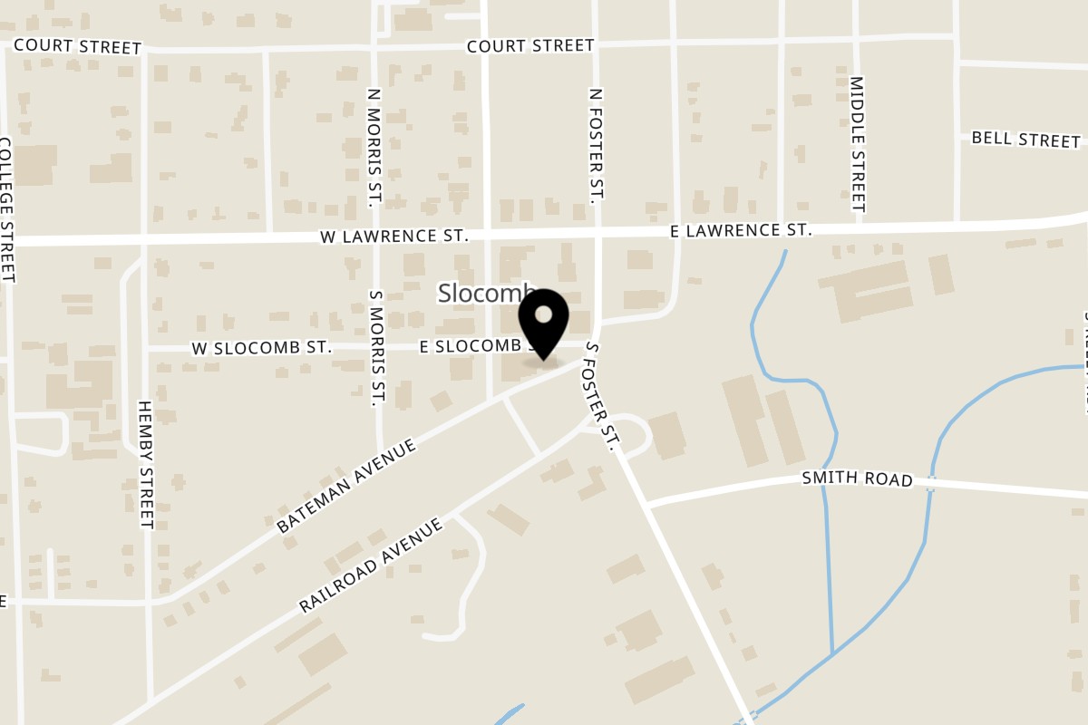 Map showing the location of CB's Restaurant Slocomb on 160 W Slocomb St in Slocomb